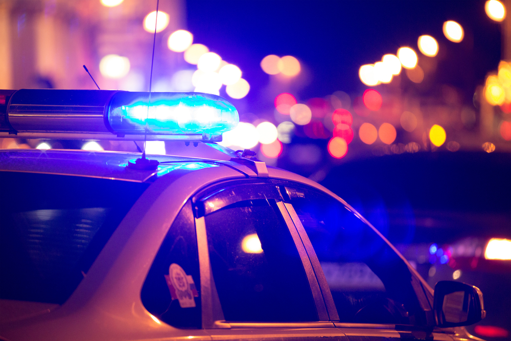 lights atop police car