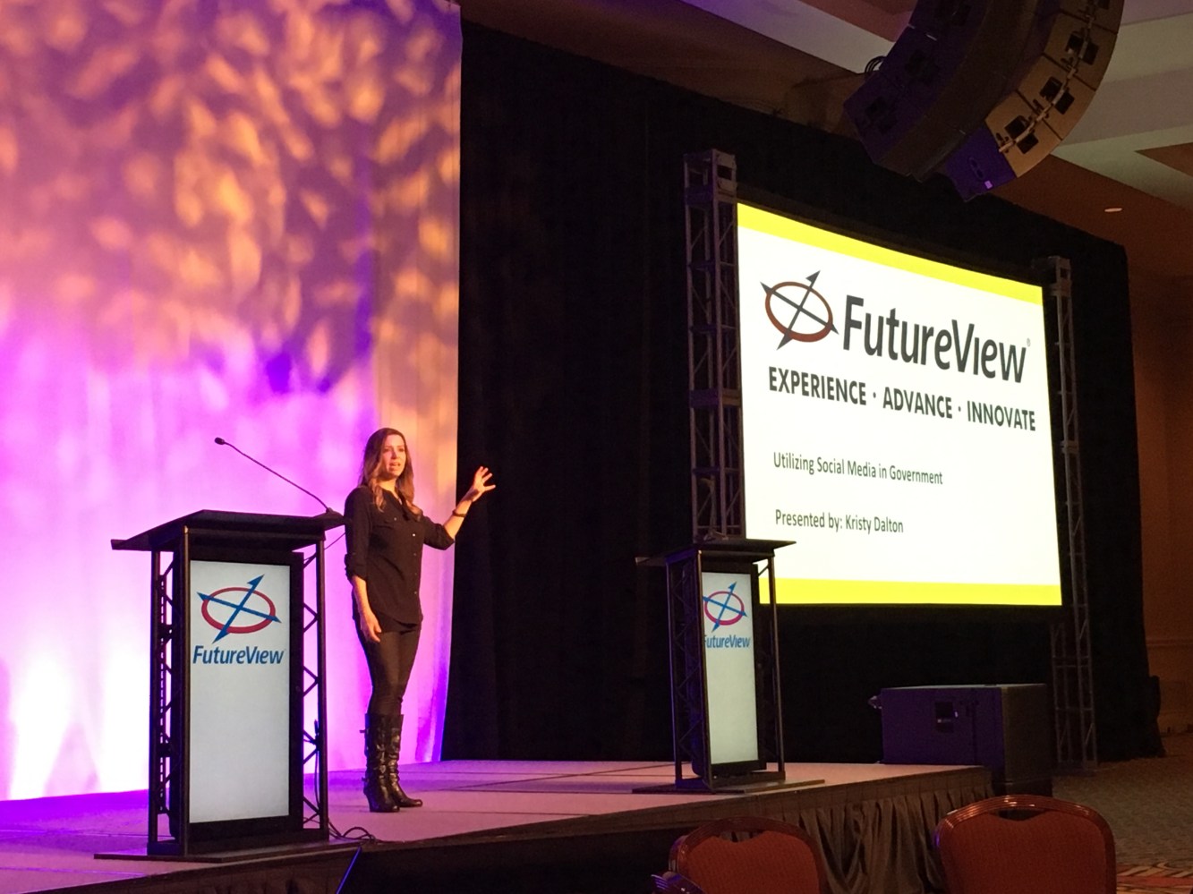 Kristy Dalton, a.k.a. GovGirl, talks social media strategy for government agencies at FutureView 2017.