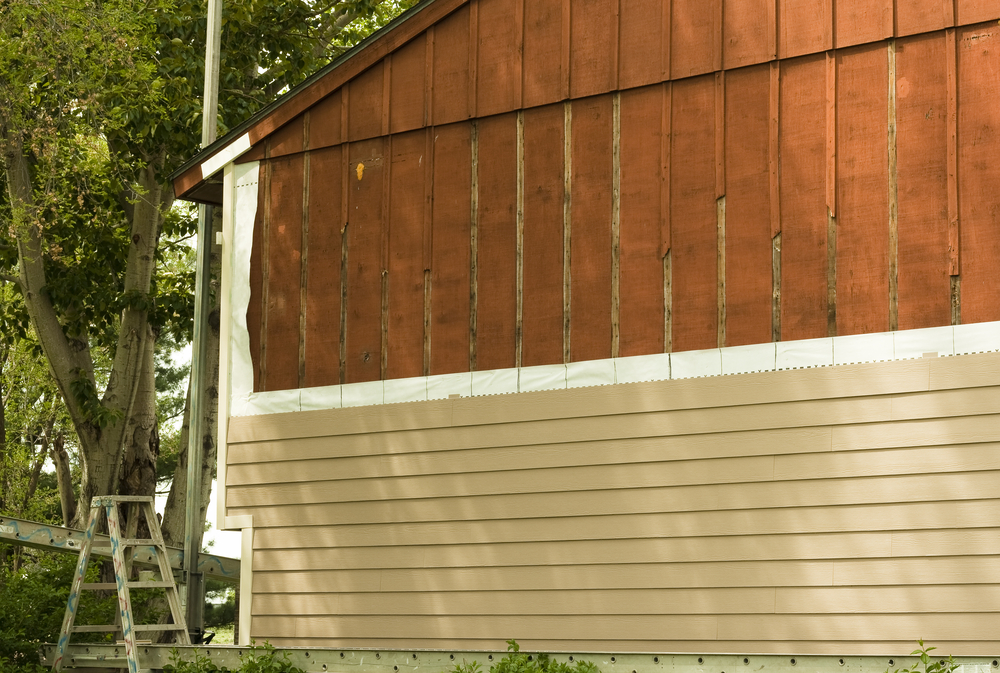 siding replacement in progress