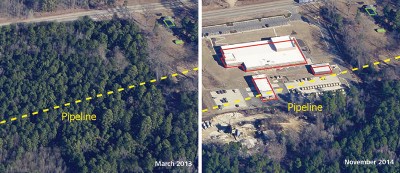 Change detection software provides oil and gas professionals with the ability to identify when a new structure is built based on past Pictometry imagery.