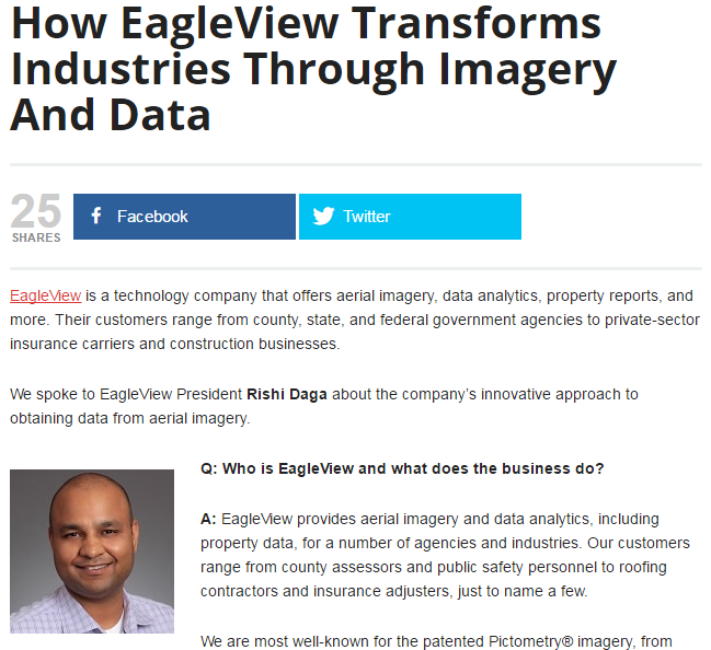 Catch Up with EagleView President Rishi Daga