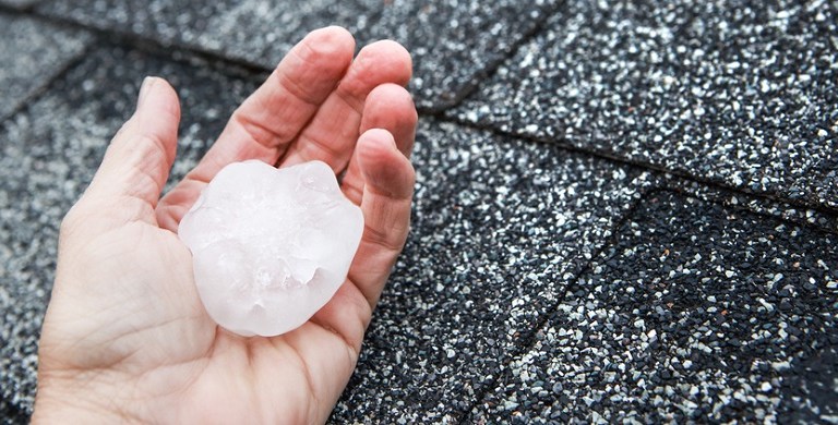hail on roof
