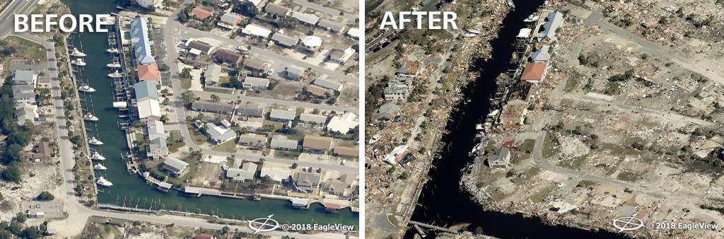 Hurricane Michael Before and After imagery in Florida