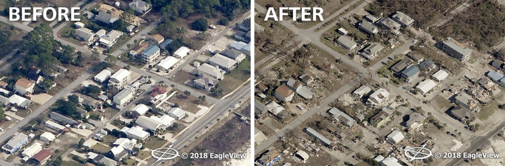 Hurricane Michael Before and After imagery in Florida