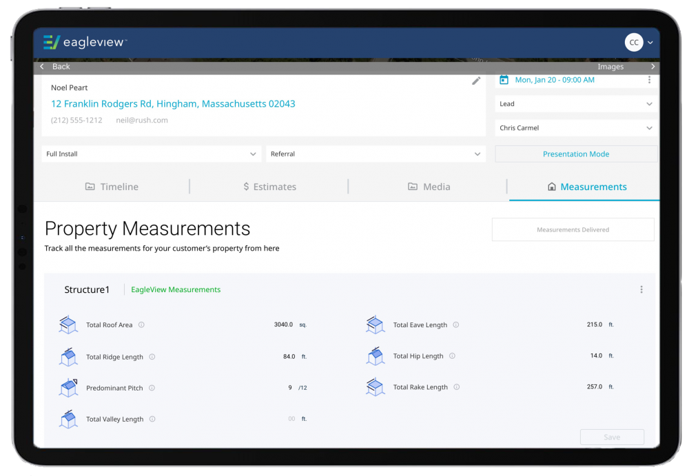 Eagleview works measurements