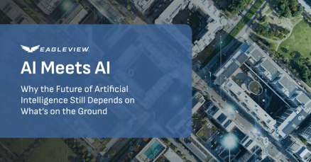 Aerial view of urban landscape with the following text featured prominently: AI Meet AI Why the Future of Artificial Intelligence Still Depends on What's on the Ground.