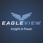 Eagleview logo featuring a stylized eagle with outstretched wings above the company name, accompanied by the tagline 'Insight Is Power' on a dark blue background.