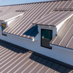 Aerial image of a residential roof in daylight