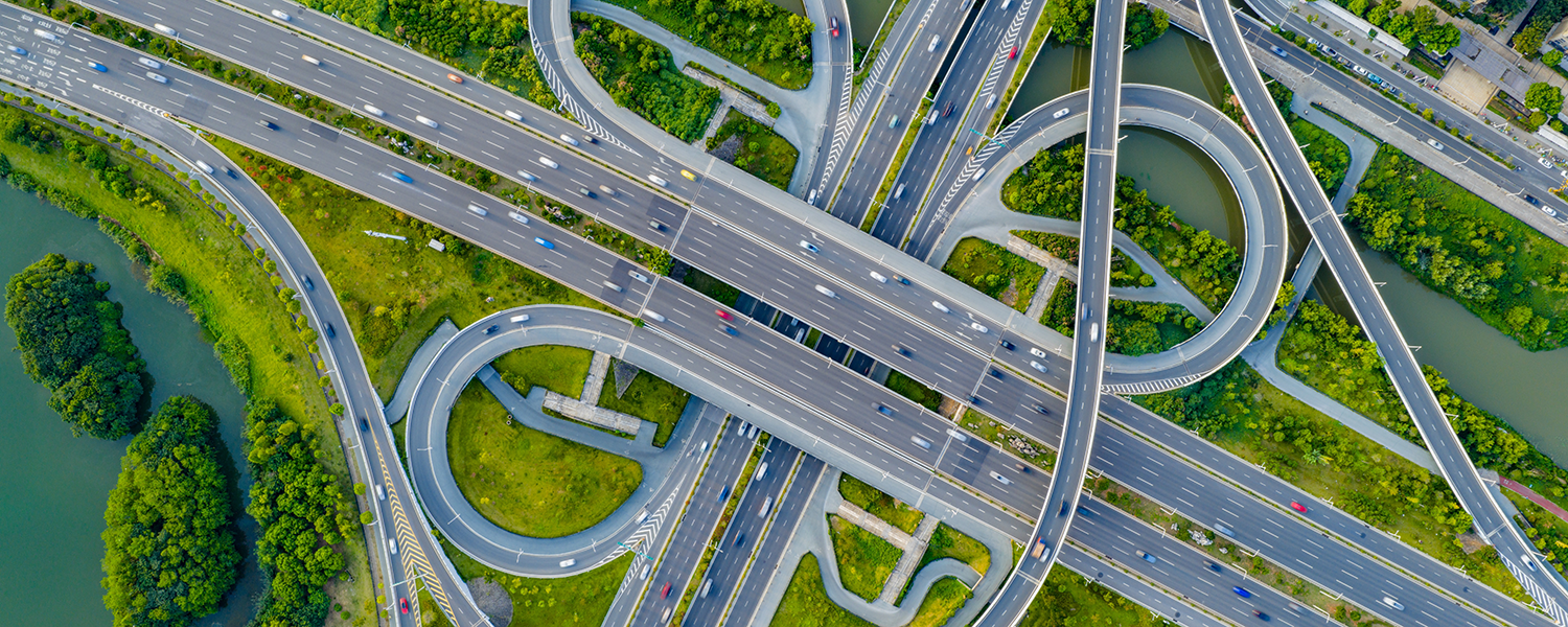 Orthogonal image of interstate overpass