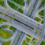 Orthogonal image of interstate overpass