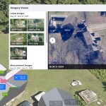 Aerial view of a residential property with detailed roof measurements, pitch labels, and an imagery viewer showing multiple angles.