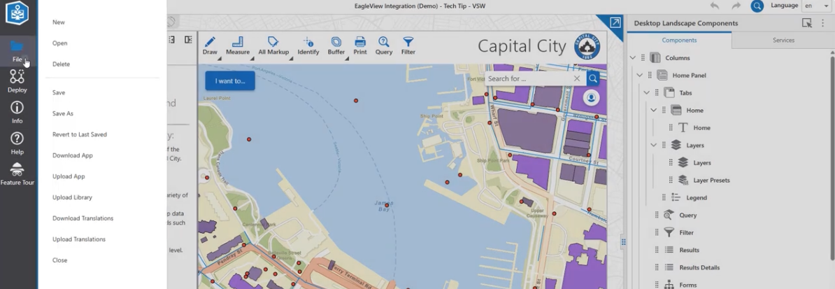 Screengrab of video tutorial adding Eagleview Explorer to VertiGIS Studio web.